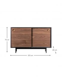 Holz-Sideboard Barbican mit 2 Schiebet&uuml;ren, B 120 x H 75 cmNur noch 1 Artikel verfügbar -Esszimmer Verkäufe Holz Sideboard Barbican mit 2 Schiebeturen 2
