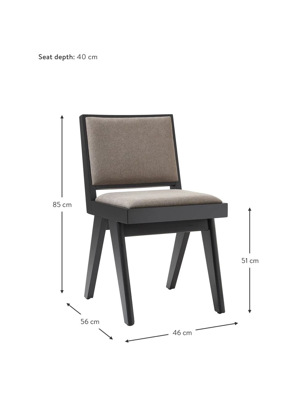 Westwing Collection Holzstuhl Sissi mit Polsterung, B 46 x T 56 cm 7 Westwing Collection Holzstuhl Sissi mit Polsterung, B 46 x T 56 cm – Bild 5