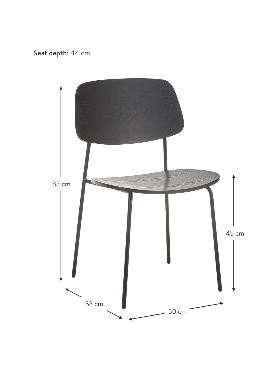 Westwing Collection Holzstühle Nadja, 2 Stück, B 50 x T 53 cm 4 Westwing Collection Holzstühle Nadja, 2 Stück, B 50 x T 53 cm – Bild 2