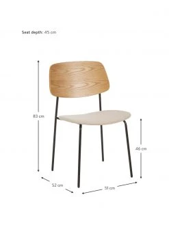 Westwing Collection Holzst&uuml;hle Nadja mit gepolsterter Sitzfl&auml;che, 2 St&uuml;ck, B 51 x T 52 cm -Esszimmer Verkäufe Holzstuhle Nadja mit gepolsterter Sitzflache 2 Stuck 2