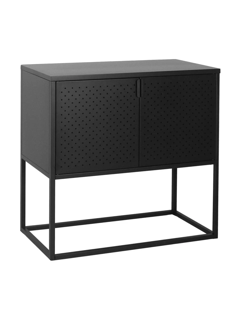 Westwing Collection Kleines Metall-Sideboard Neptun mit Türen in Schwarz, B 82 x H 80 cm 3 Westwing Collection Kleines Metall-Sideboard Neptun mit Türen in Schwarz, B 82 x H 80 cm