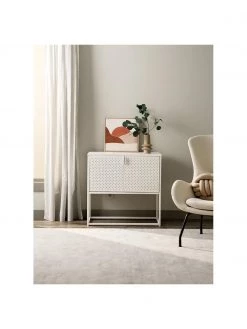 Westwing Collection Kleines Metall-Sideboard Neptun mit Türen in Weiß, B 82 x H 80 cm -Esszimmer Verkäufe Kleines Metall Sideboard Neptun mit Turen in Weiss 2