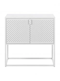 Westwing Collection Kleines Metall-Sideboard Neptun mit Türen in Weiß, B 82 x H 80 cm -Esszimmer Verkäufe Kleines Metall Sideboard Neptun mit Turen in Weiss 4