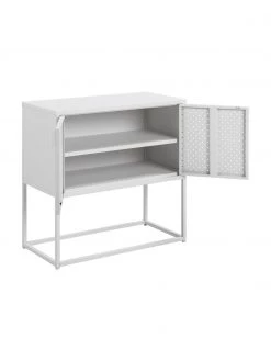 Westwing Collection Kleines Metall-Sideboard Neptun mit Türen in Weiß, B 82 x H 80 cm -Esszimmer Verkäufe Kleines Metall Sideboard Neptun mit Turen in Weiss 5