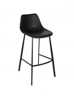 Dutchbone Kunstleder-Barstuhl Franky in Schwarz, B 50 x H 106 cm