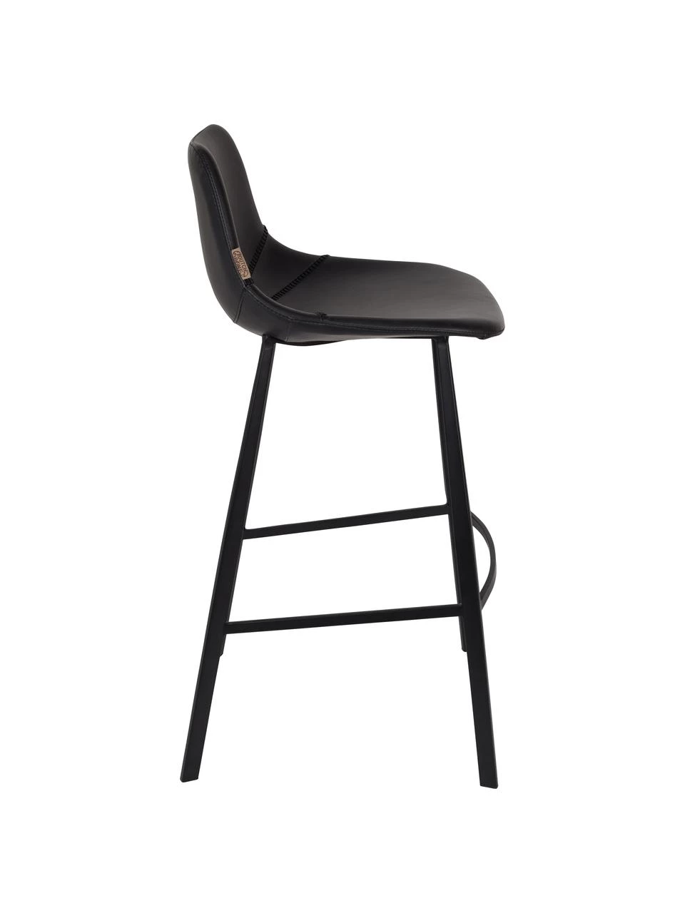 Dutchbone Kunstleder-Barstuhl Franky in Schwarz, B 50 x H 106 cm 6 Dutchbone Kunstleder-Barstuhl Franky in Schwarz, B 50 x H 106 cm – Bild 4