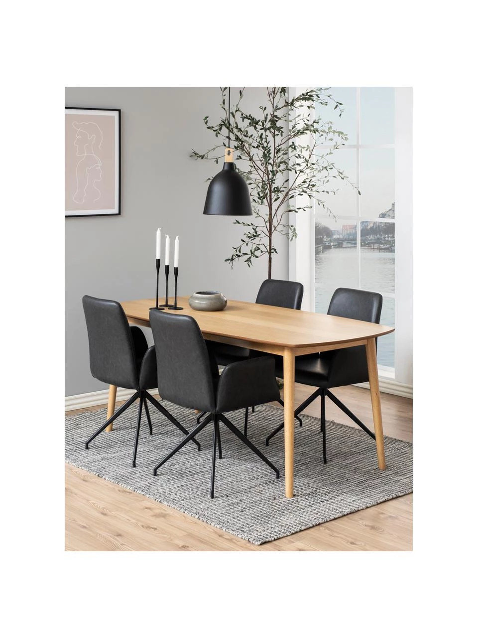 Kunstleder-Drehstuhl Naya in Dunkelgrau, B 59 x T 59 cm 4 Kunstleder-Drehstuhl Naya in Dunkelgrau, B 59 x T 59 cm – Bild 2