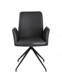 Kunstleder-Drehstuhl Naya in Dunkelgrau, B 59 x T 59 cm 11 Kunstleder-Drehstuhl Naya in Dunkelgrau, B 59 x T 59 cm -Esszimmer Verkäufe Kunstleder Drehstuhl Naya in Dunkelgrau 3