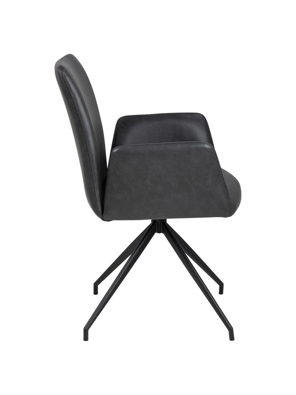 Kunstleder-Drehstuhl Naya in Dunkelgrau, B 59 x T 59 cm 7 Kunstleder-Drehstuhl Naya in Dunkelgrau, B 59 x T 59 cm – Bild 5