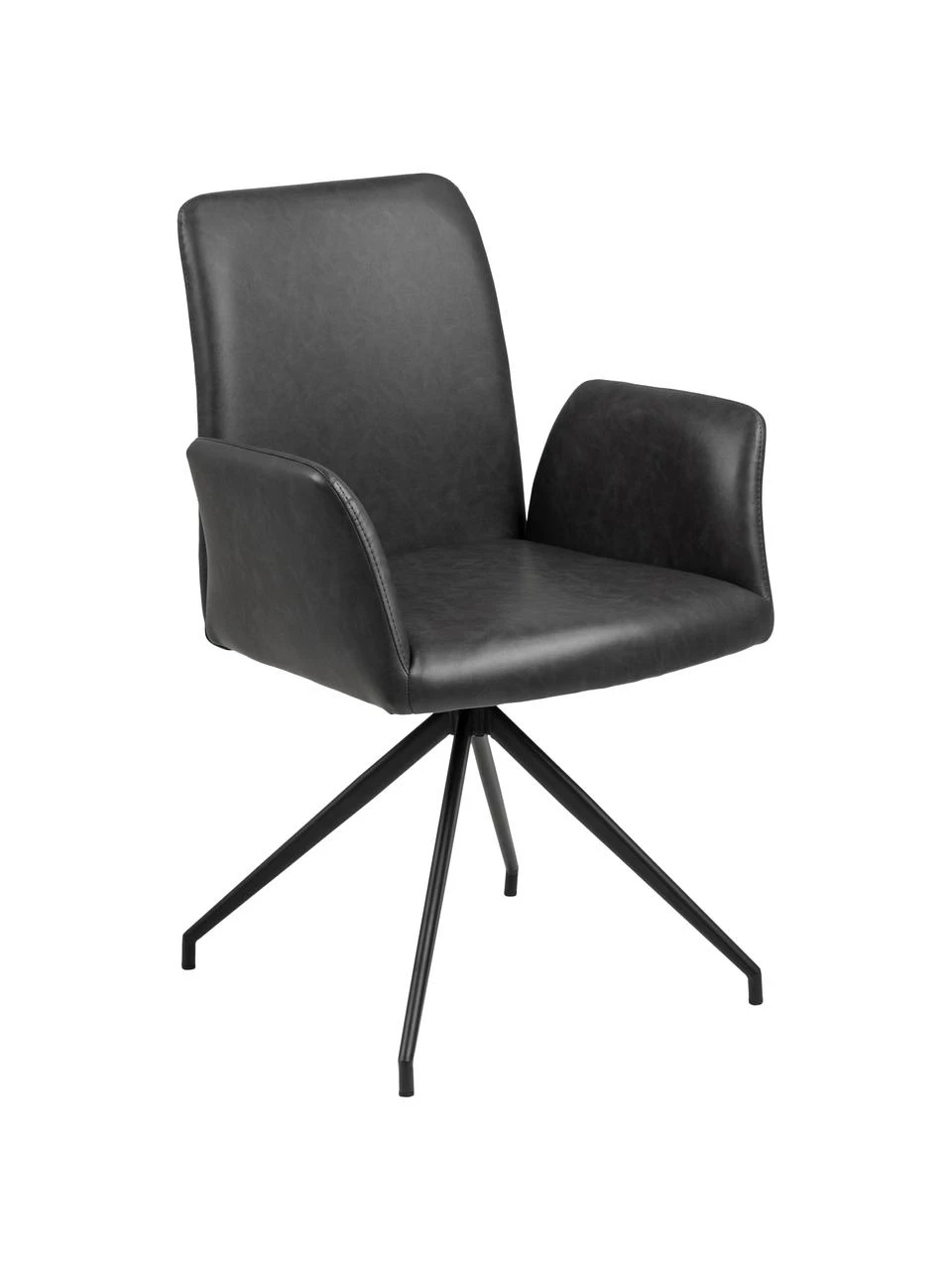 Kunstleder-Drehstuhl Naya in Dunkelgrau, B 59 x T 59 cm 3 Kunstleder-Drehstuhl Naya in Dunkelgrau, B 59 x T 59 cm