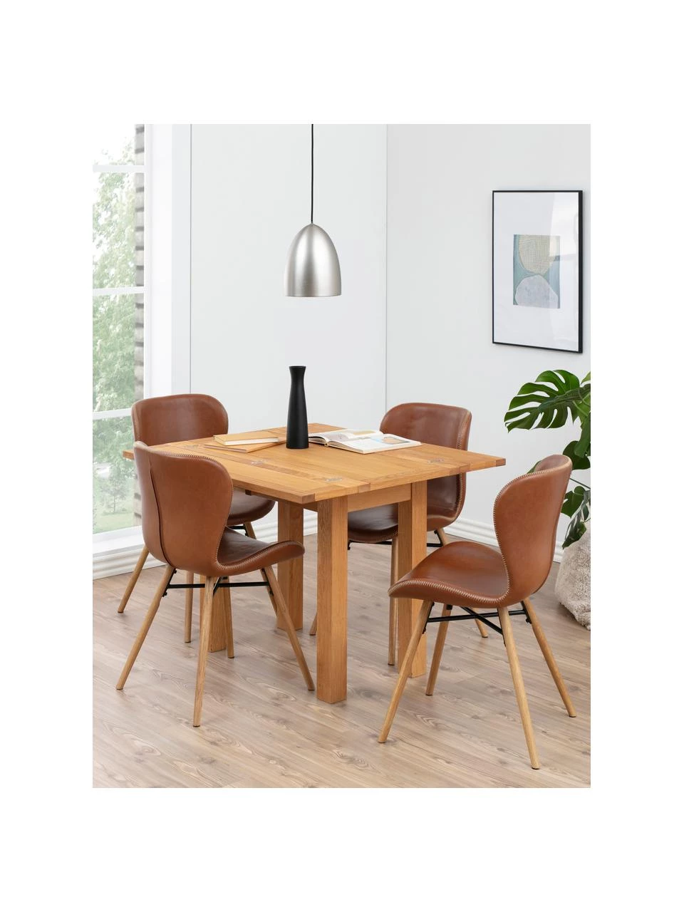 Kunstleder-Polsterstühle Batilda in Cognac, 2 Stück, B 47 x T 53 cm 4 Kunstleder-Polsterstühle Batilda in Cognac, 2 Stück, B 47 x T 53 cm – Bild 2