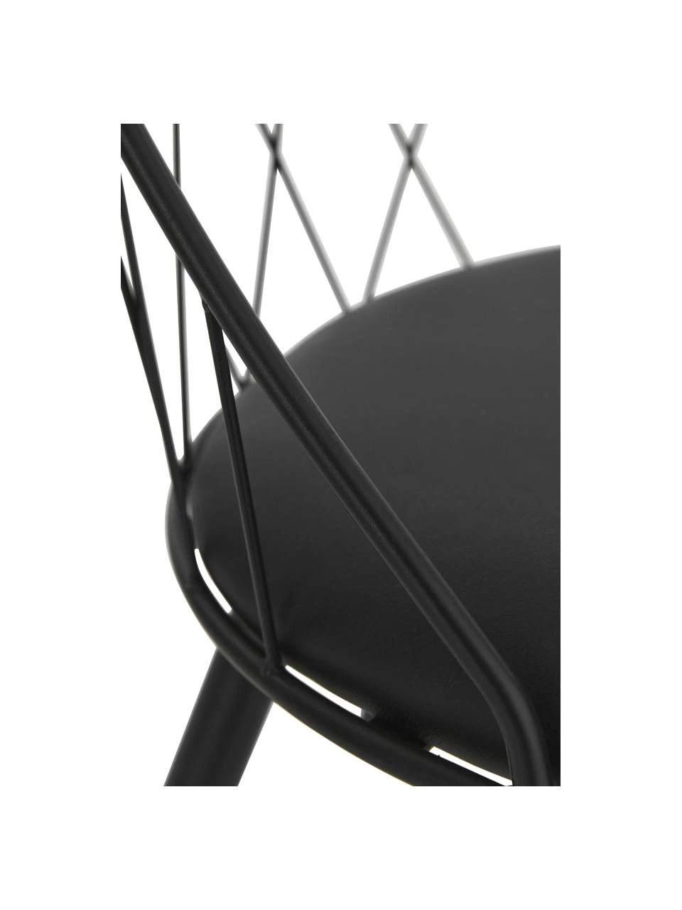 Kunstleder-Stühle Addie in Schwarz, 2 Stück, B 49 x T 49 cm 6 Kunstleder-Stühle Addie in Schwarz, 2 Stück, B 49 x T 49 cm – Bild 4