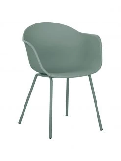 Westwing Collection Kunststoff-Armlehnstuhl Claire mit Metallbeinen, B 60 x T 54 cm