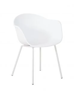 Westwing Collection Kunststoff-Armlehnstuhl Claire mit Metallbeinen, B 60 x T 54 cm