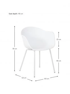 Westwing Collection Kunststoff-Armlehnstuhl Claire mit Metallbeinen, B 60 x T 54 cm 11 Westwing Collection Kunststoff-Armlehnstuhl Claire mit Metallbeinen, B 60 x T 54 cm -Esszimmer Verkäufe Kunststoff Armlehnstuhl Claire mit Metallbeinen 21