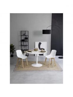 Westwing Collection Kunststoffst&uuml;hle Dave mit Holzbeinen, 2 St&uuml;ck, B 46 x T 52 cm -Esszimmer Verkäufe Kunststoffstuhle Dave mit Holzbeinen 2 Stuck 2