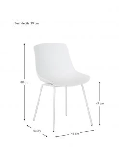 Westwing Collection Kunststoffstühle Dave mit Metallbeinen in Weiß, 2 Stück, B 46 x T 53 cm 10 Westwing Collection Kunststoffstühle Dave mit Metallbeinen in Weiß, 2 Stück, B 46 x T 53 cm -Esszimmer Verkäufe Kunststoffstuhle Dave mit Metallbeinen in Weiss 2 Stuck 2