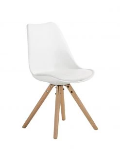 Esszimmer Verkäufe 32 Jella & Jorg Kunststoffstühle Max mit gepolsterter Sitzfläche in Weiß, 2 Stück, B 46 x T 54 cm