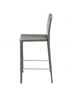 Leder-Thekenstühle Boréalys in Grau, 2 Stück, B 44 x H 98 cm 11 Leder-Thekenstühle Boréalys in Grau, 2 Stück, B 44 x H 98 cm -Esszimmer Verkäufe Leder Thekenstuhle Borealys in Grau 2 Stuck 3