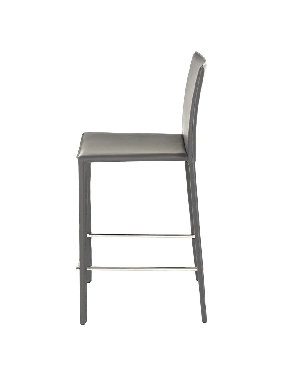 Leder-Thekenstühle Boréalys in Grau, 2 Stück, B 44 x H 98 cm 6 Leder-Thekenstühle Boréalys in Grau, 2 Stück, B 44 x H 98 cm – Bild 4