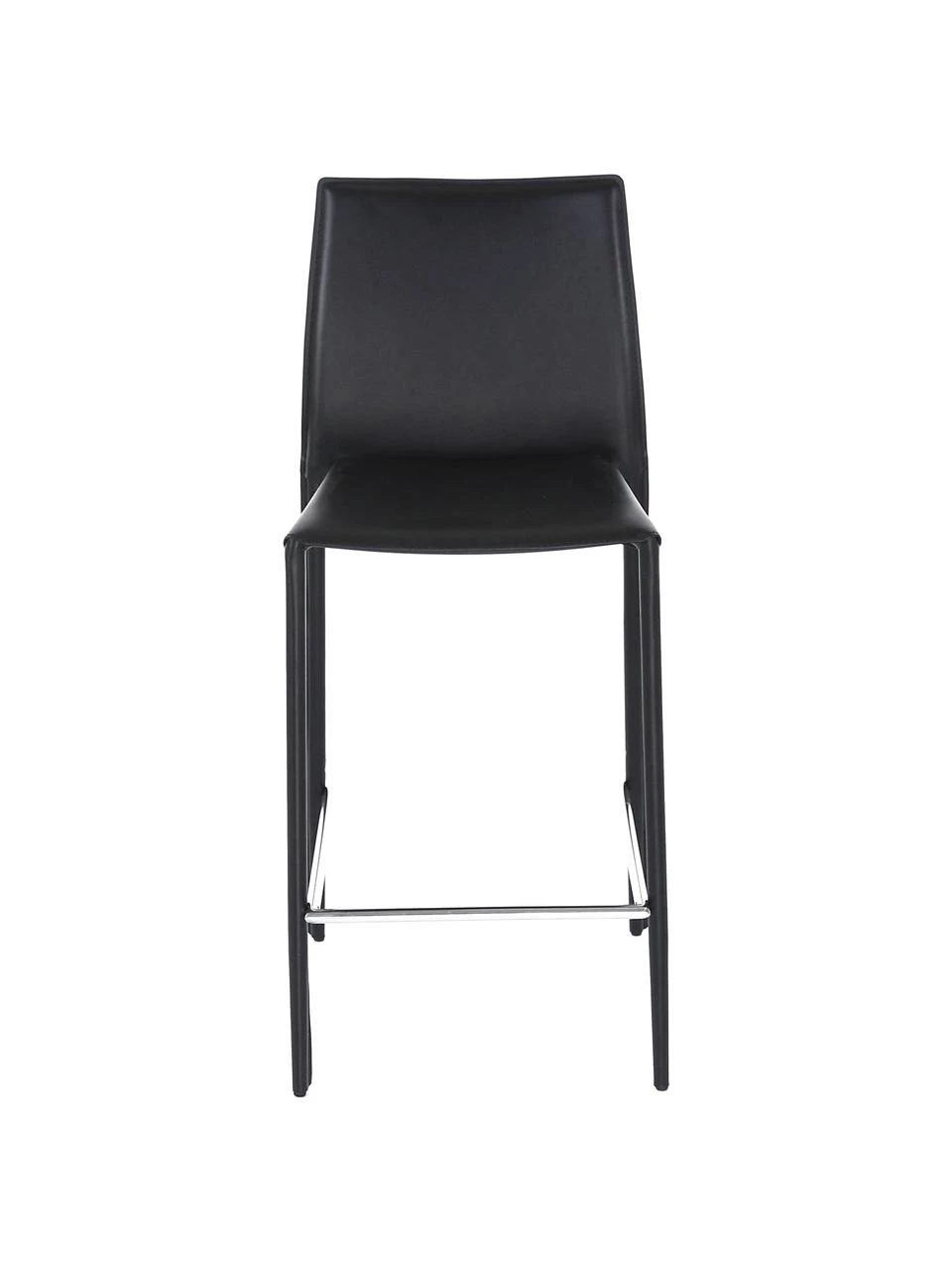 Leder-Thekenstühle Boréalys in Schwarz, 2 Stück, B 44 x H 98 cm 4 Leder-Thekenstühle Boréalys in Schwarz, 2 Stück, B 44 x H 98 cm – Bild 3