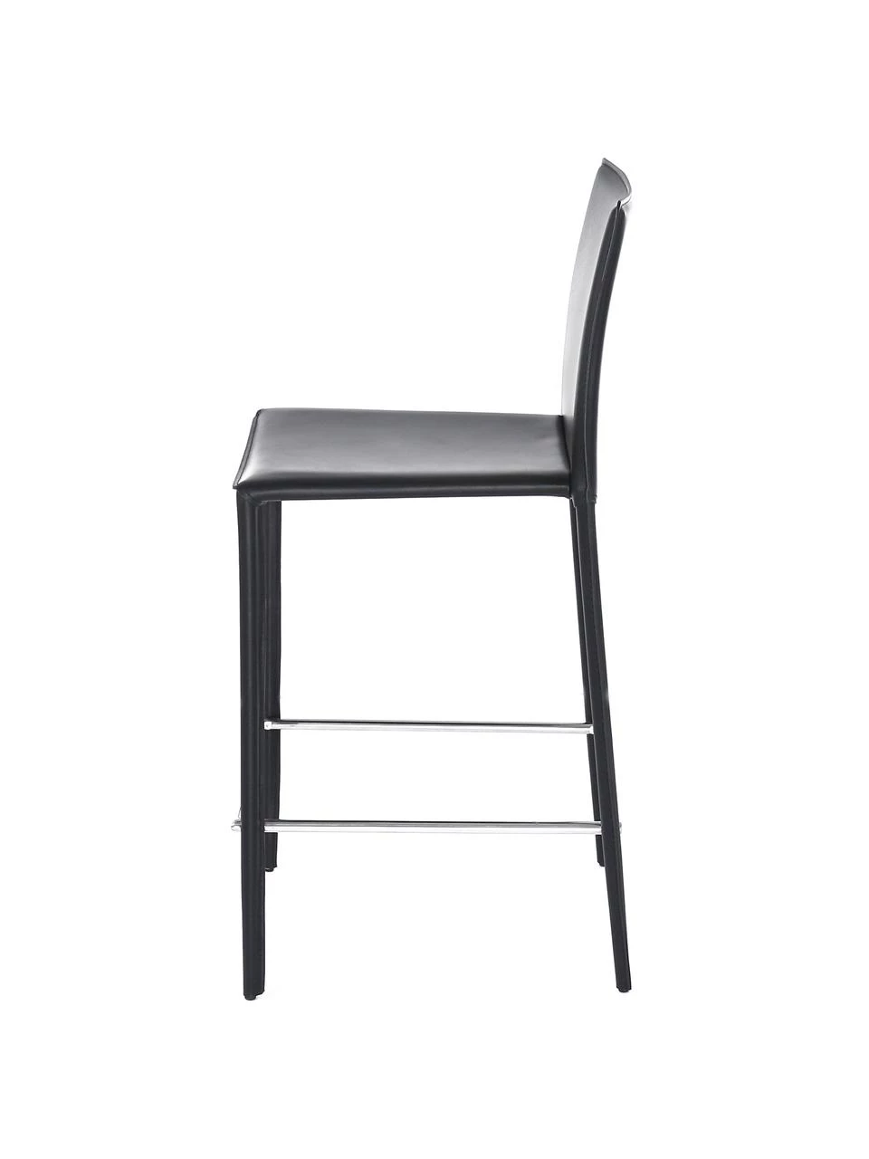 Leder-Thekenstühle Boréalys in Schwarz, 2 Stück, B 44 x H 98 cm 5 Leder-Thekenstühle Boréalys in Schwarz, 2 Stück, B 44 x H 98 cm – Bild 4