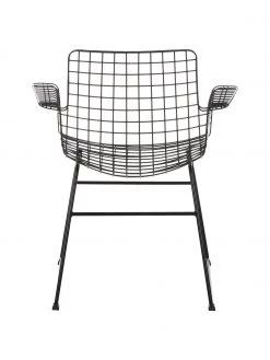 HKliving Metall-Armlehnstuhl Wire in Schwarz, B 72 x T 56 cm -Esszimmer Verkäufe Metall Armlehnstuhl Wire in Schwarz 5
