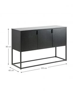 Westwing Collection Metall-Sideboard Neptun mit Türen in Schwarz, B 120 x H 80 cmNur noch 1 Artikel verfügbar -Esszimmer Verkäufe Metall Sideboard Neptun mit Turen in Schwarz 3