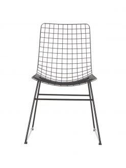 HKliving Metall-Stuhl Wire in Schwarz, B 47 x T 54 cm -Esszimmer Verkäufe Metall Stuhl Wire in Schwarz 3