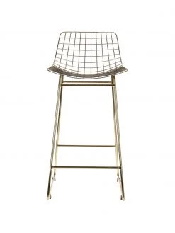 HKliving Metall-Thekenstühle Wire in Gold, 2 Stück, B 47 x H 89 cm -Esszimmer Verkäufe Metall Thekenstuhle Wire in Gold 2 Stuck 3