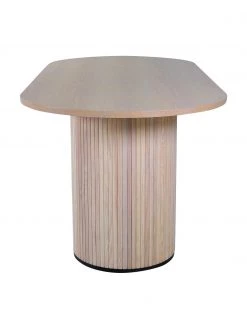 Ovaler Esstisch Bianca mit Eichenholzfunier, wei&szlig; geb&uuml;rstet, 200 x 90 cm, B 200 x T 90 cm -Esszimmer Verkäufe Ovaler Esstisch Bianca mit Eichenholzfunier weiss geburstet 200 x 90 cm 5