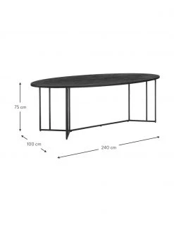 Westwing Collection Ovaler Esstisch Luca aus Mangoholz, in verschiedenen Größen, B 240 x T 100 cm -Esszimmer Verkäufe Ovaler Esstisch Luca aus Mangoholz in verschiedenen Grossen 9