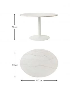 Westwing Collection Ovaler Marmor-Esstisch Miley, 120 x 90 cm, B 120 x T 90 cm -Esszimmer Verkäufe Ovaler Marmor Esstisch Miley 120 x 90 cm 4
