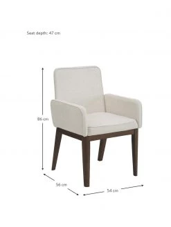 Westwing Collection Polster-Armlehnstuhl Koga in Cremewei&szlig;, B 54 x H 86 cm -Esszimmer Verkäufe Polster Armlehnstuhl Koga in Cremeweiss 8