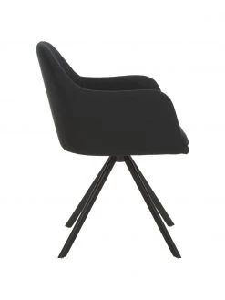 Westwing Collection Polster-Drehstuhl Lola mit Armlehne in Schwarz, B 58 x T 53 cm 13 Westwing Collection Polster-Drehstuhl Lola mit Armlehne in Schwarz, B 58 x T 53 cm -Esszimmer Verkäufe Polster Drehstuhl Lola mit Armlehne in Schwarz 5