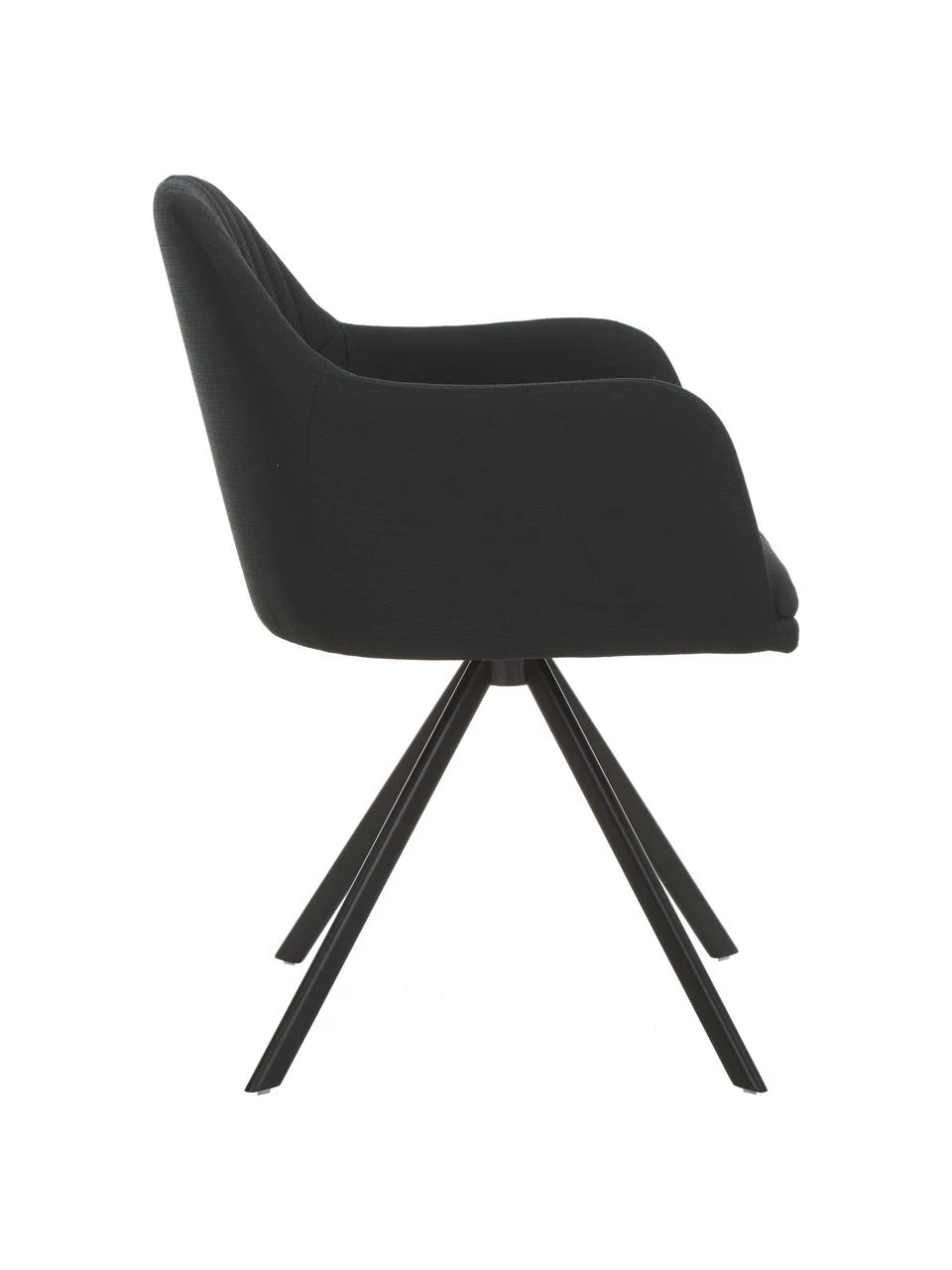 Westwing Collection Polster-Drehstuhl Lola mit Armlehne in Schwarz, B 58 x T 53 cm 8 Westwing Collection Polster-Drehstuhl Lola mit Armlehne in Schwarz, B 58 x T 53 cm – Bild 6