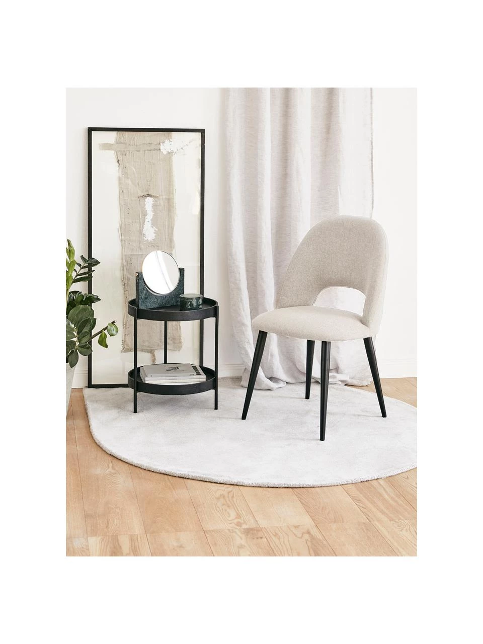 Westwing Collection Polsterstuhl Rachel in Grau, B 53 x T 57 cm 4 Westwing Collection Polsterstuhl Rachel in Grau, B 53 x T 57 cm – Bild 2