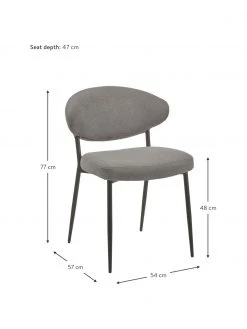 Westwing Collection Polsterstühle Adele in Grau, 2 Stück, B 54 x T 57 cm 11 Westwing Collection Polsterstühle Adele in Grau, 2 Stück, B 54 x T 57 cm -Esszimmer Verkäufe Polsterstuhle Adele in Grau 2 Stuck 3
