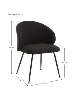 Westwing Collection Polsterstühle Luisa in Schwarz, 2 Stück, B 59 x T 58 cm 10 Westwing Collection Polsterstühle Luisa in Schwarz, 2 Stück, B 59 x T 58 cm -Esszimmer Verkäufe Polsterstuhle Luisa in Schwarz 2 Stuck 2