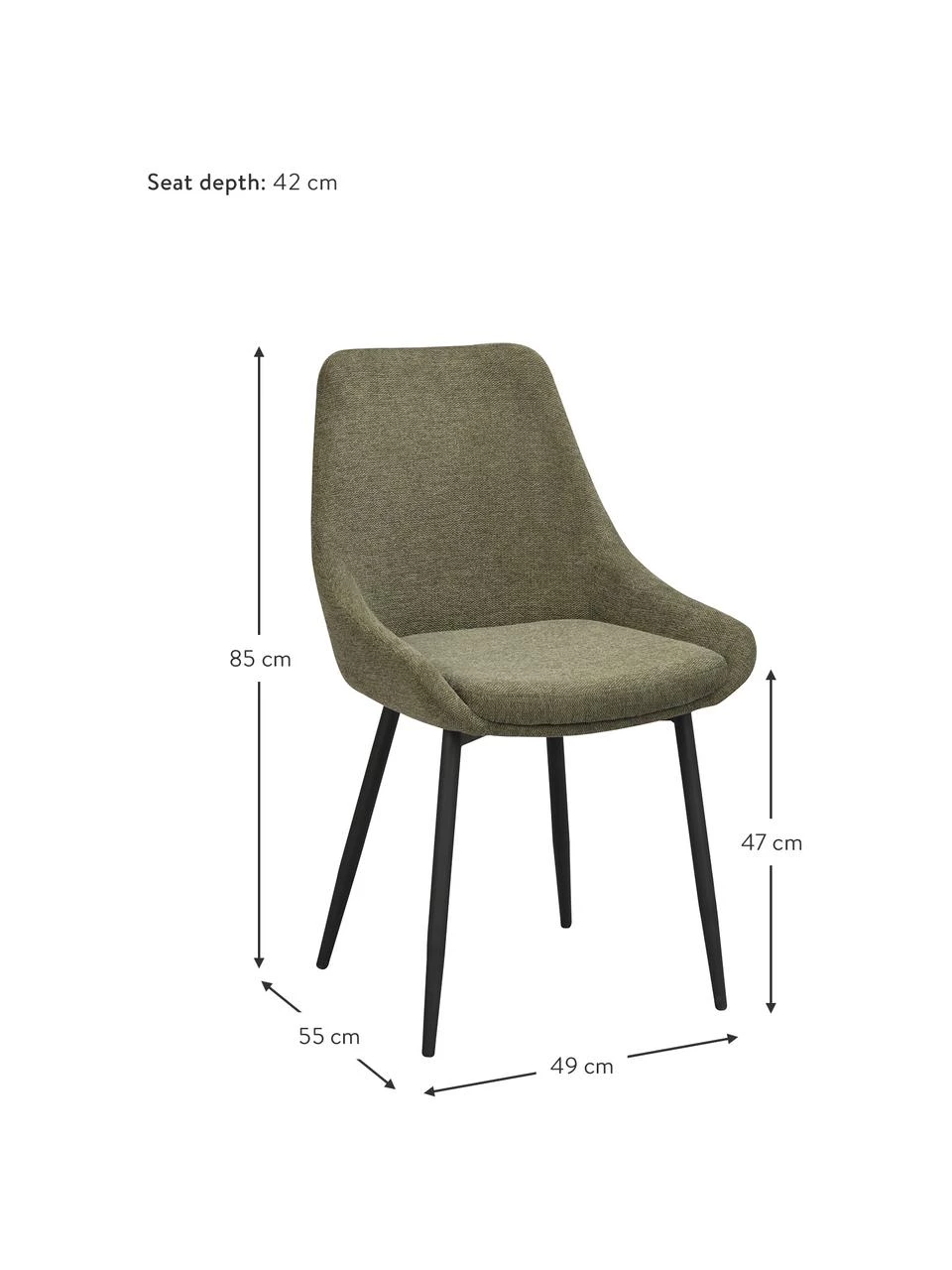Rowico Polsterstühle Sierra in Grün, 2 Stück, B 49 x T 55 cm 5 Rowico Polsterstühle Sierra in Grün, 2 Stück, B 49 x T 55 cm – Bild 3