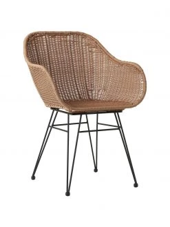 Westwing Collection Polyrattan-Armlehnstühle Costa, 2 Stück, B 57 x T 58 cm