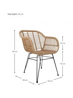 Westwing Collection Polyrattan-Armlehnstühle Costa, 2 Stück, B 59 x T 58 cm -Esszimmer Verkäufe Polyrattan Armlehnstuhle Costa 2 Stuck 3