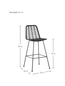 Westwing Collection Polyrattan-Barstuhl Costa mit Metall-Beinen, B 56 x H 110 cm 10 Westwing Collection Polyrattan-Barstuhl Costa mit Metall-Beinen, B 56 x H 110 cm -Esszimmer Verkäufe Polyrattan Barstuhl Costa mit Metall Beinen 8
