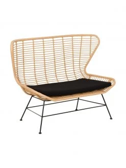 Westwing Collection Polyrattan-Sitzbank Costa, B 137 x H 105 cm