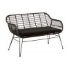 Westwing Collection Polyrattan-Sitzbank Costa in Schwarz, B 126 x H 81 cm