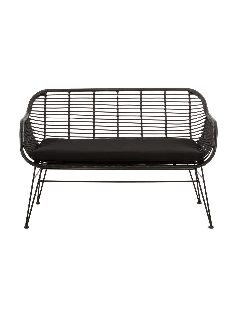Westwing Collection Polyrattan-Sitzbank Costa in Schwarz, B 126 x H 81 cm 5 Westwing Collection Polyrattan-Sitzbank Costa in Schwarz, B 126 x H 81 cm – Bild 3