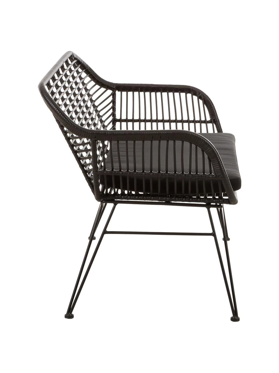 Westwing Collection Polyrattan-Sitzbank Costa in Schwarz, B 126 x H 81 cm 6 Westwing Collection Polyrattan-Sitzbank Costa in Schwarz, B 126 x H 81 cm – Bild 4