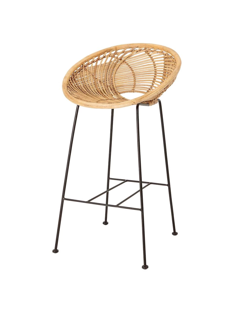 Bloomingville Rattan-Barstuhl Yonne mit Metall-Beinen, B 52 x H 94 cm 7 Bloomingville Rattan-Barstuhl Yonne mit Metall-Beinen, B 52 x H 94 cm – Bild 5