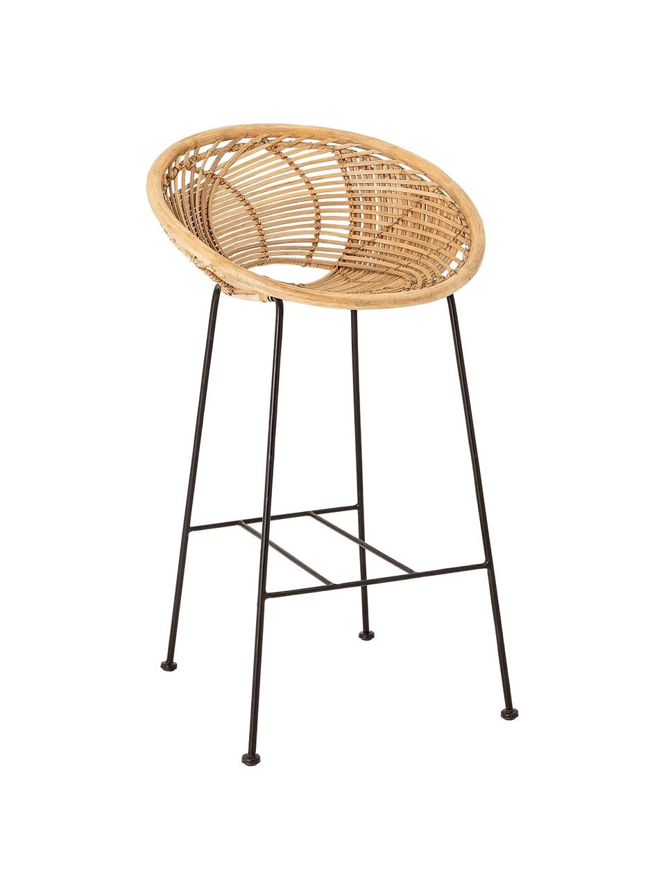 Bloomingville Rattan-Barstuhl Yonne mit Metall-Beinen, B 52 x H 94 cm 3 Bloomingville Rattan-Barstuhl Yonne mit Metall-Beinen, B 52 x H 94 cm