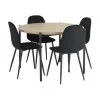 Runder Esstisch Gilda mit Samt-Stühlen in Schwarz, Ø 110 cm, Ø 110 x H 75 cm 2 Runder Esstisch Gilda mit Samt-Stühlen in Schwarz, Ø 110 cm, Ø 110 x H 75 cm -Esszimmer Verkäufe Runder Esstisch Gilda mit Samt Stuhlen in Schwarz O 110 cm